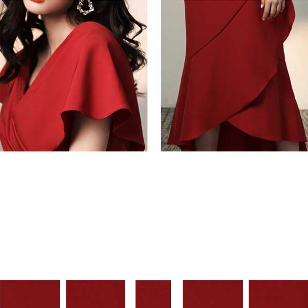 赤・お袖とスカート裾の拡大イメージ