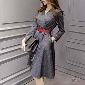 きちんと感とカジュアル感 カシュクールのaライン ワンピース【ku w82】