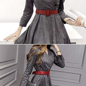 きちんと感とカジュアル感 カシュクールのaライン ワンピース【ku w82】