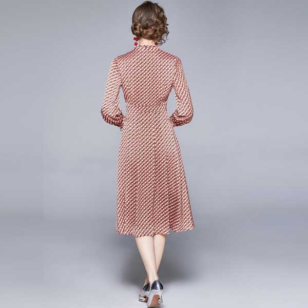 お嬢様風 襟元リボンが可愛いパーティードレス【on314】