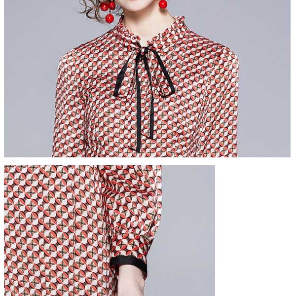 お嬢様風 襟元リボンが可愛いパーティードレス【on314】